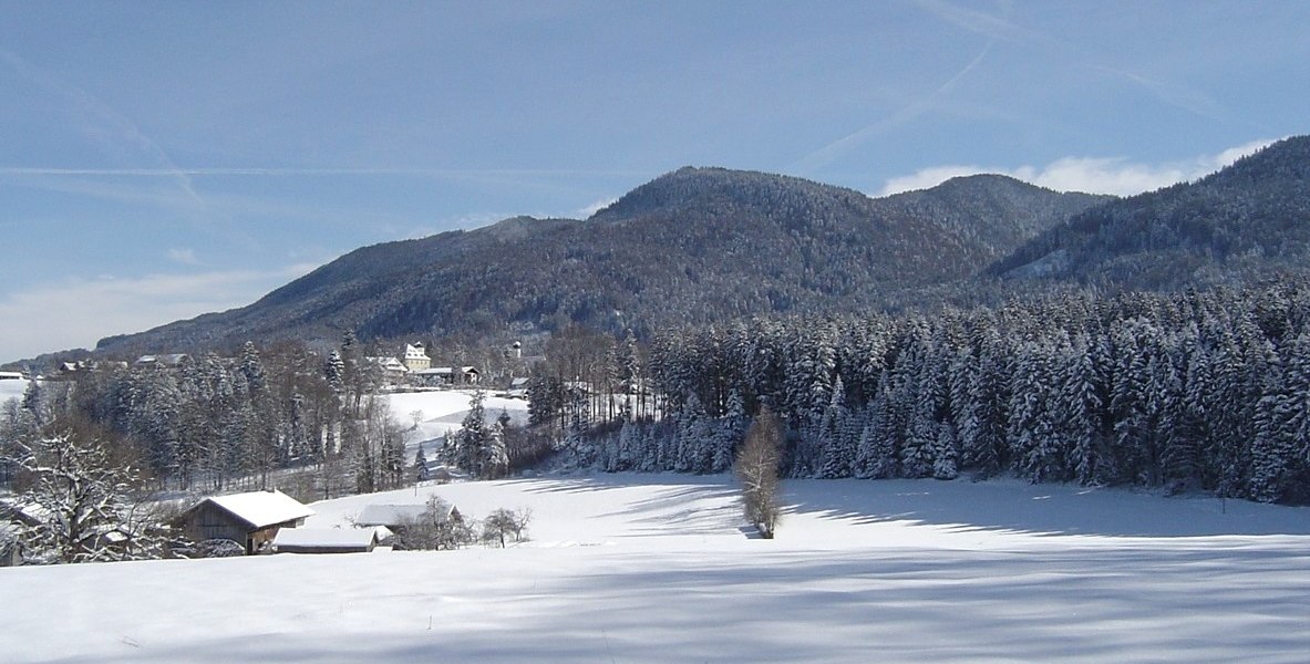 Azussicht von der Schönau nach Bad Heilbrun und den Hausbergen, © Unbekannt