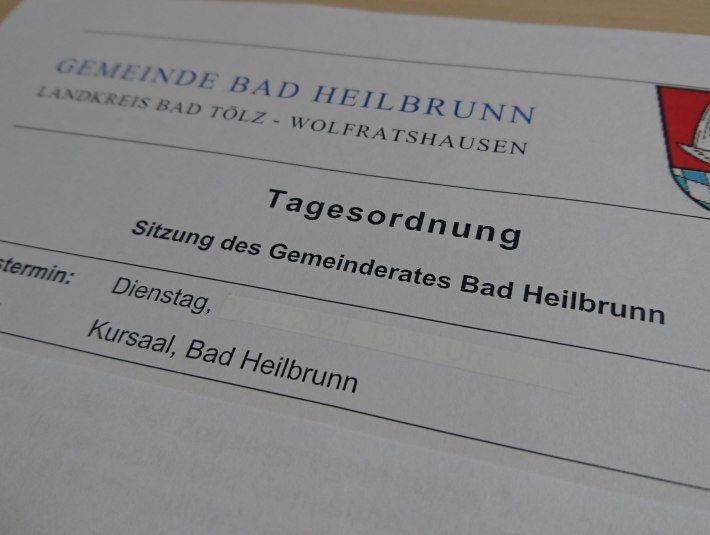 Tagesordnung, © Gemeinde Bad Heilbrunn